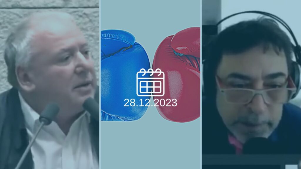 העיתונאי בן כספית, השר דודי אמסלם (צילומי מסך)